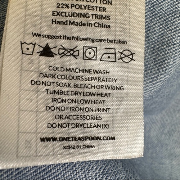 One Teaspoon Le Wolves Denim Shorts Blue Bone Frayed Hem Distressed Size 29 - Picture 14 of 15